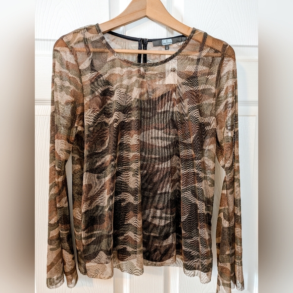 NWT Anthropologie Eva Franco Meredith Camo Top Size M - Picture 4 of 6